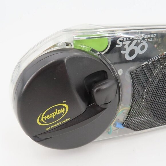 Freeplay Self Powered Crank Radio 360 Clear Plastic AM FM Tested WORKS See Video - Picture 3 of 12